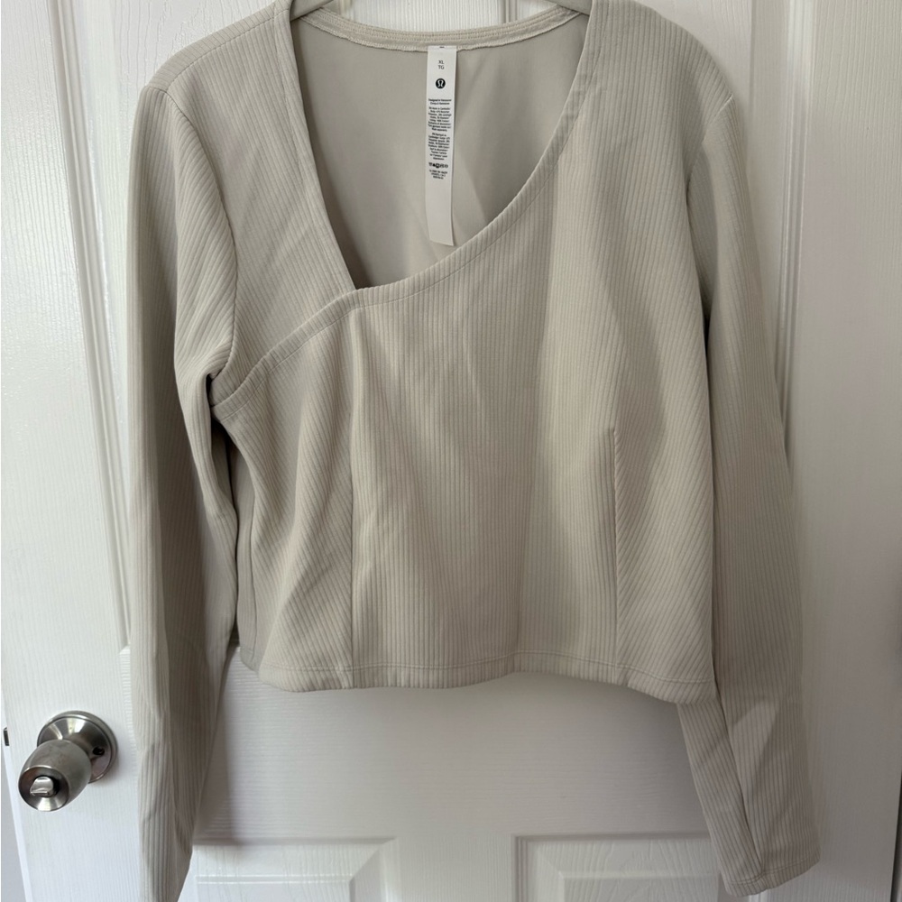 Lululemon Athletica Tan Asymmetrical Fitted Blouse